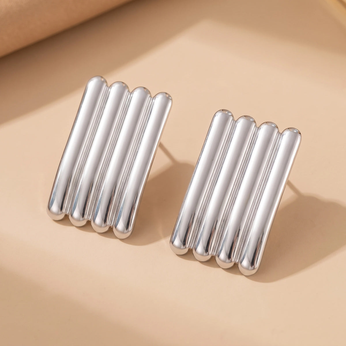 MYKI Anti Tarnish Cylinder Bar Earrings | MYKI (MKERCH1017-SSYI)