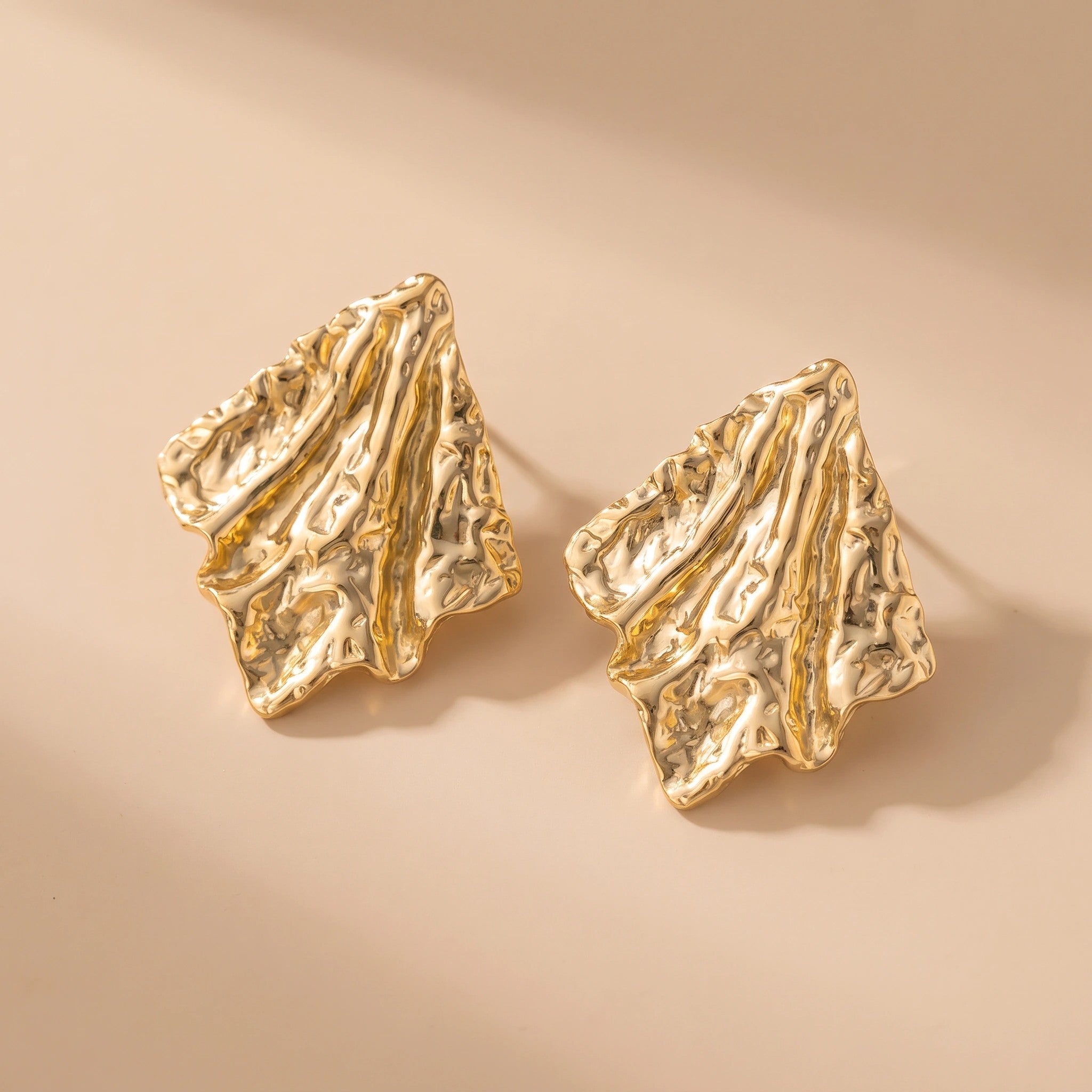 MYKI Crumpled Textured Anti Tarnish Earrings | MYKI (MKERCH1018-SSYI)