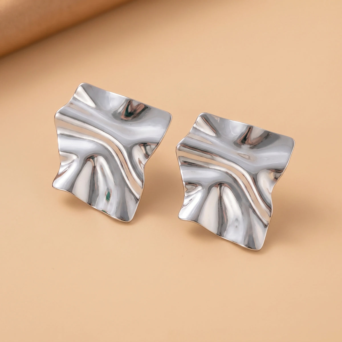MYKI Plated Anti Tarnish Folded Metal Earrings | MYKI (MKERCH1022S-SSYI)