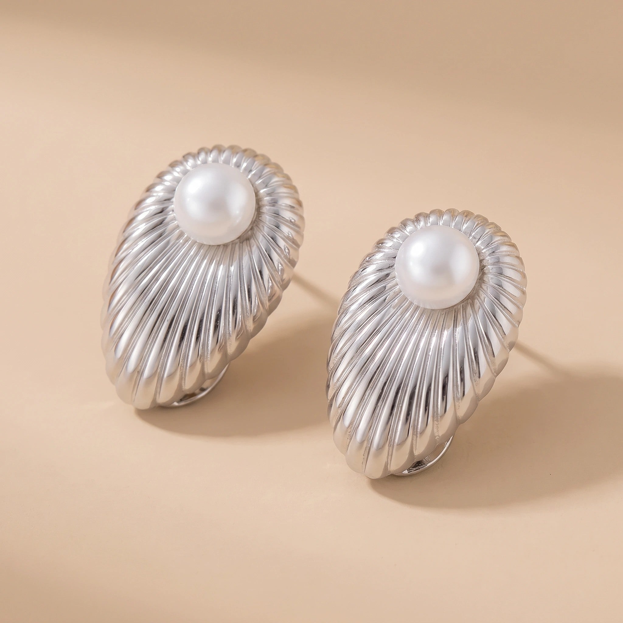 MYKI Pearl Teardrop Anti Tarnish Earrings | MYKI (MKERCH1023-SSYI)