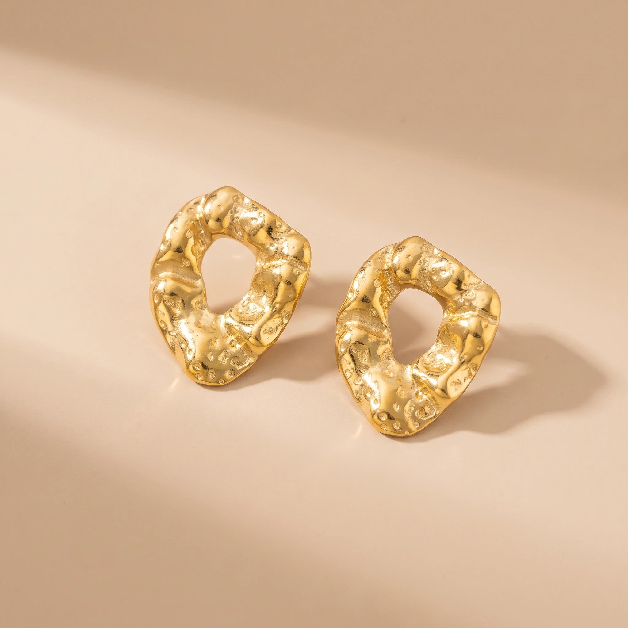 MYKI Gold Plated Abstract Organic Shape Earrings | MYKI (MKERCH1027G-SSYI)