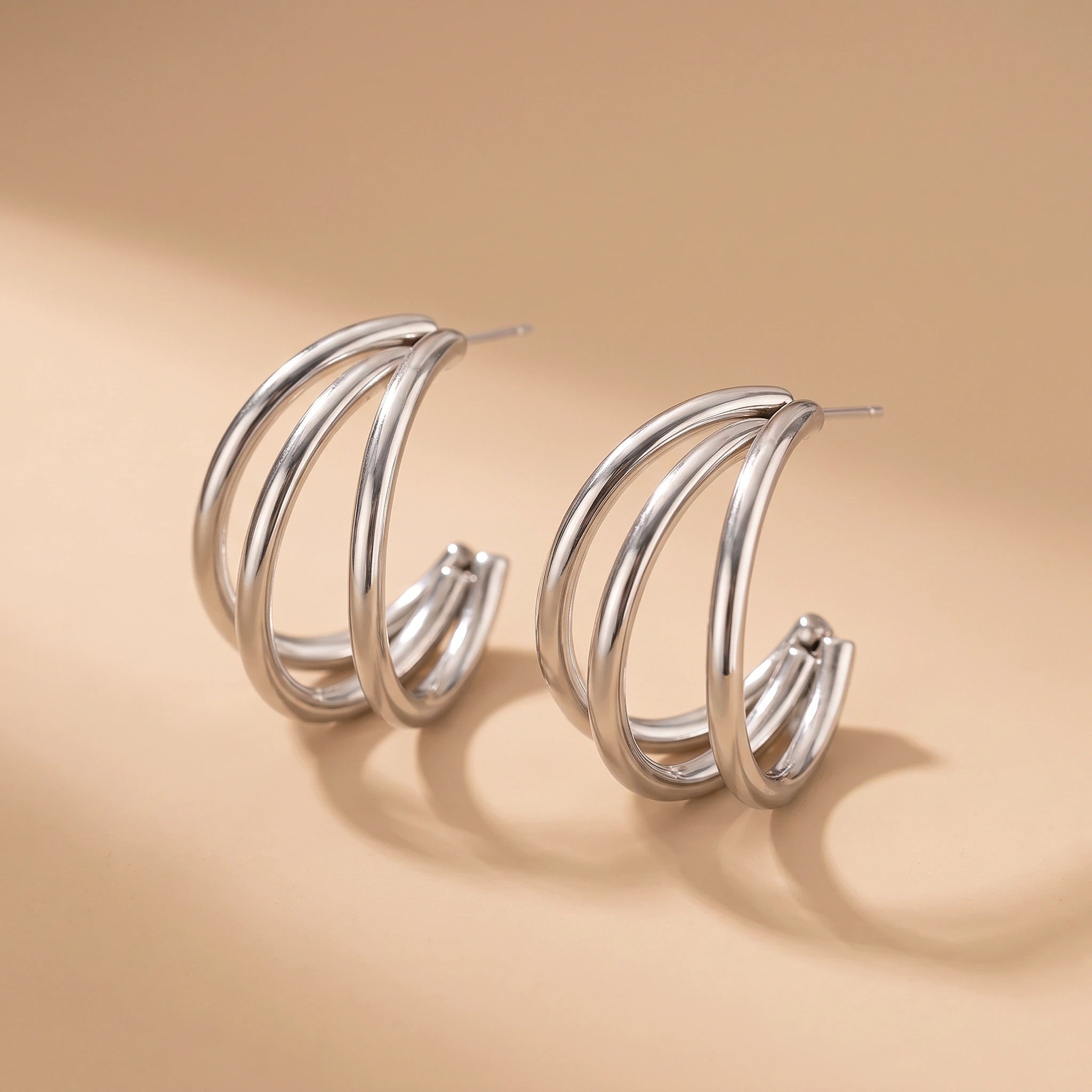 MYKI Multi Hoop Anti Tarnish Earrings | MYKI (MKERCH1028S-SSYI)