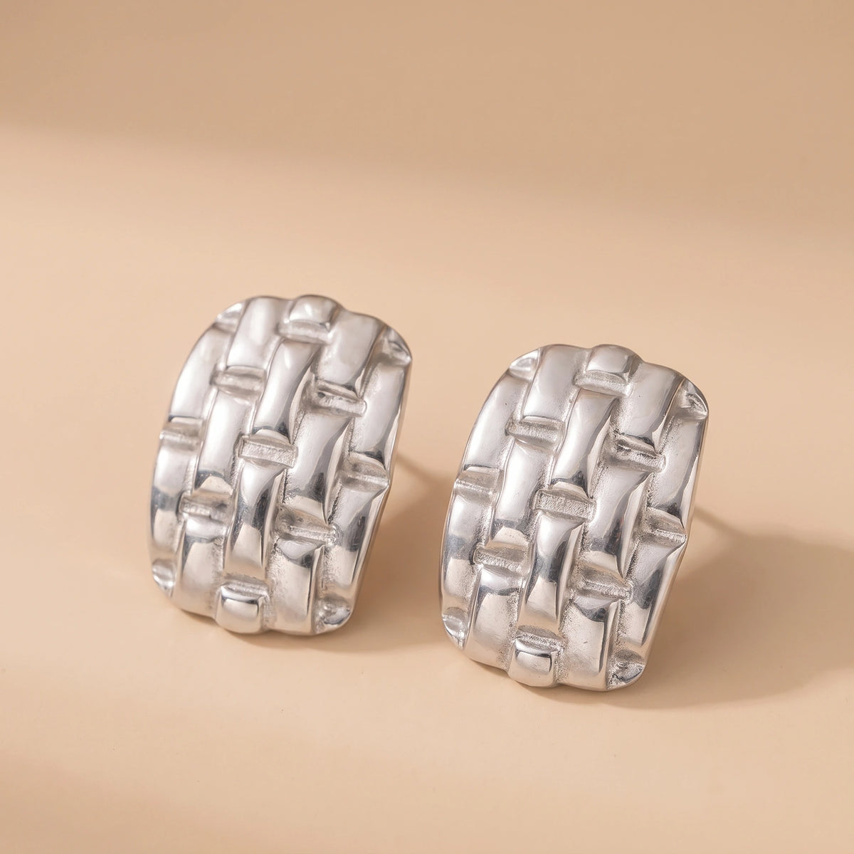MYKI Anti Tarnish Woven Texture Earrings | MYKI (MKERCH1029-SSYI)