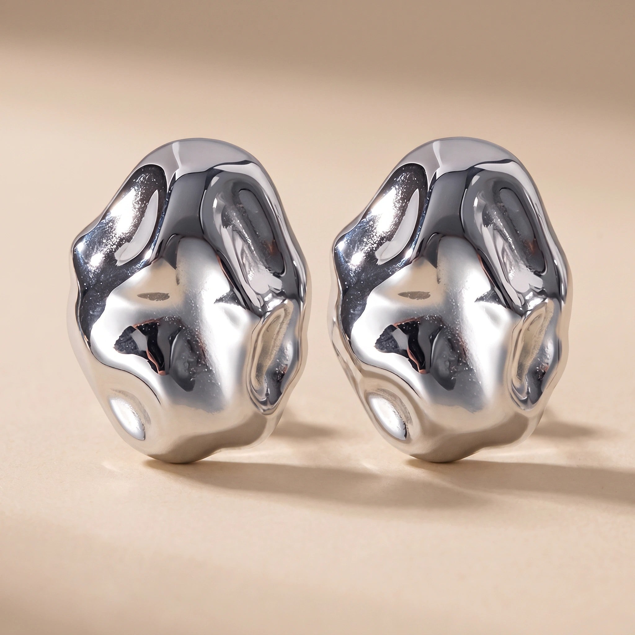 MYKI Organic Pebble Anti Tarnish Earrings | MYKI (MKERCH1030-SSYI)