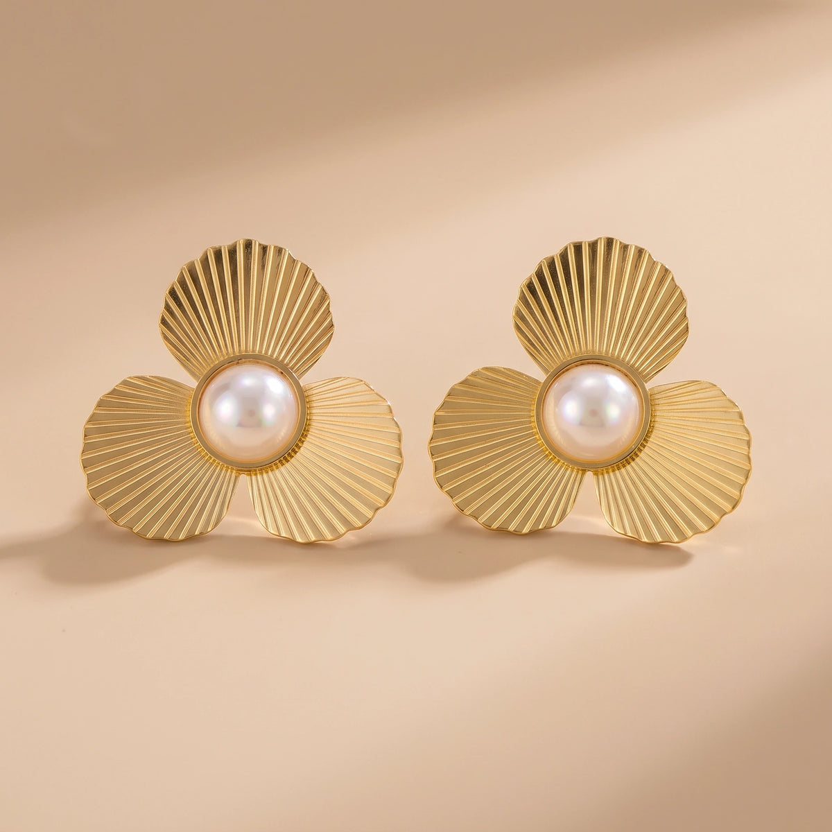 MYKI Gold Plated Floral Pearl Anti Tarnish Earrings | MYKI (MKERCH1031G-SSYI)
