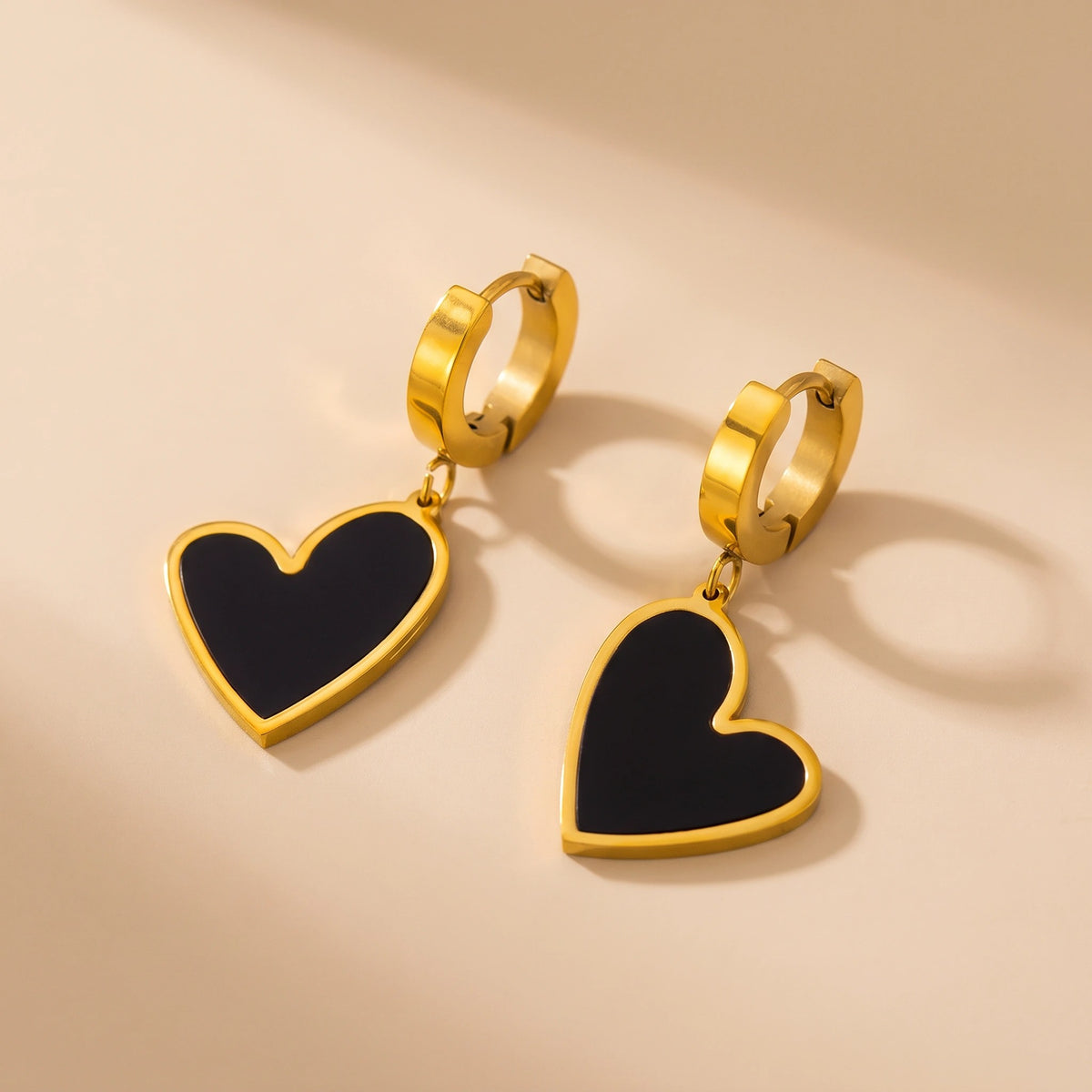 MYKI Gold Plated Heart Charm Hoop Earrings | MYKI (MKERCH1034G-SSYI)