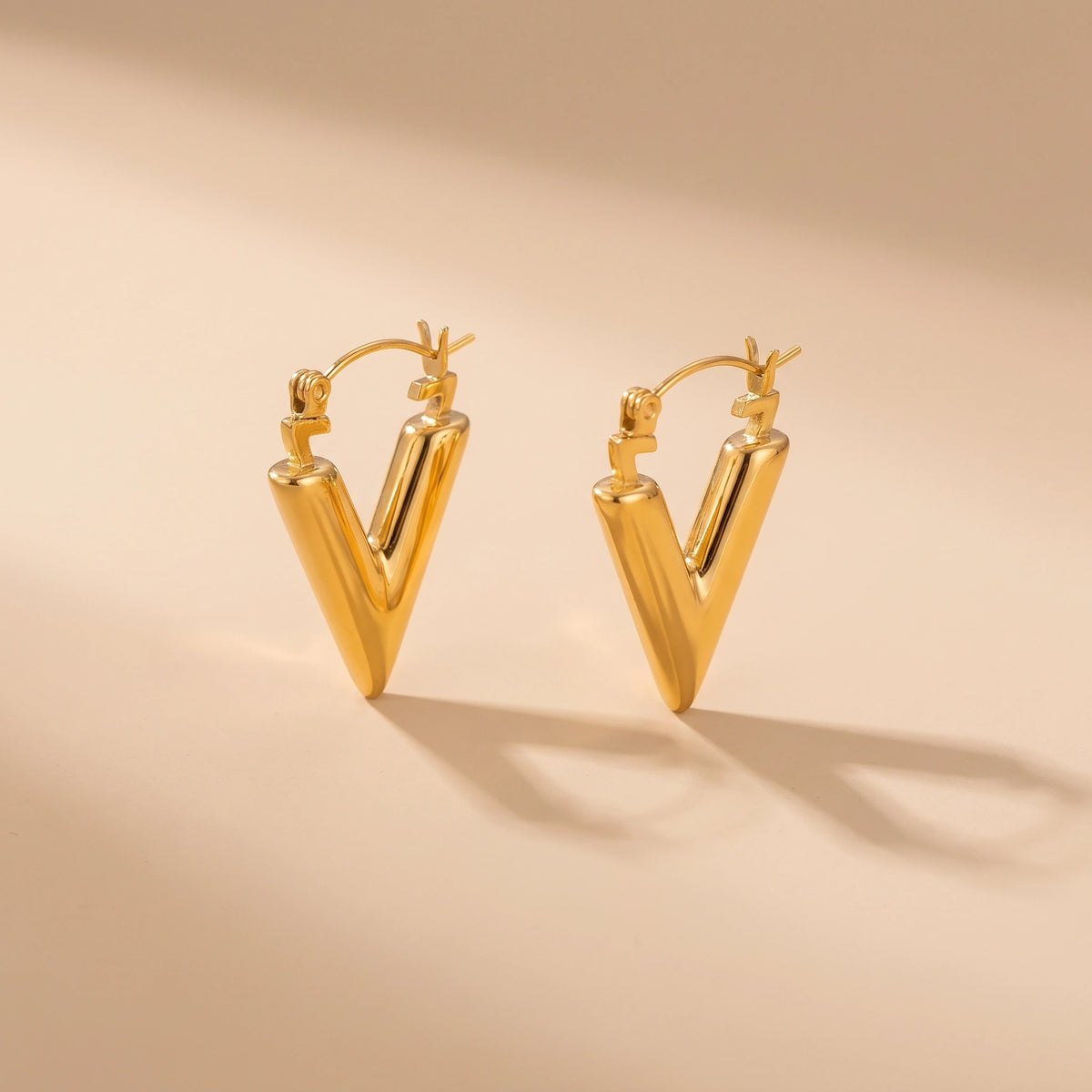 MYKI V Shape Anti Tarnish Hoop Earrings | MYKI (MKERCH1036-SSYI)