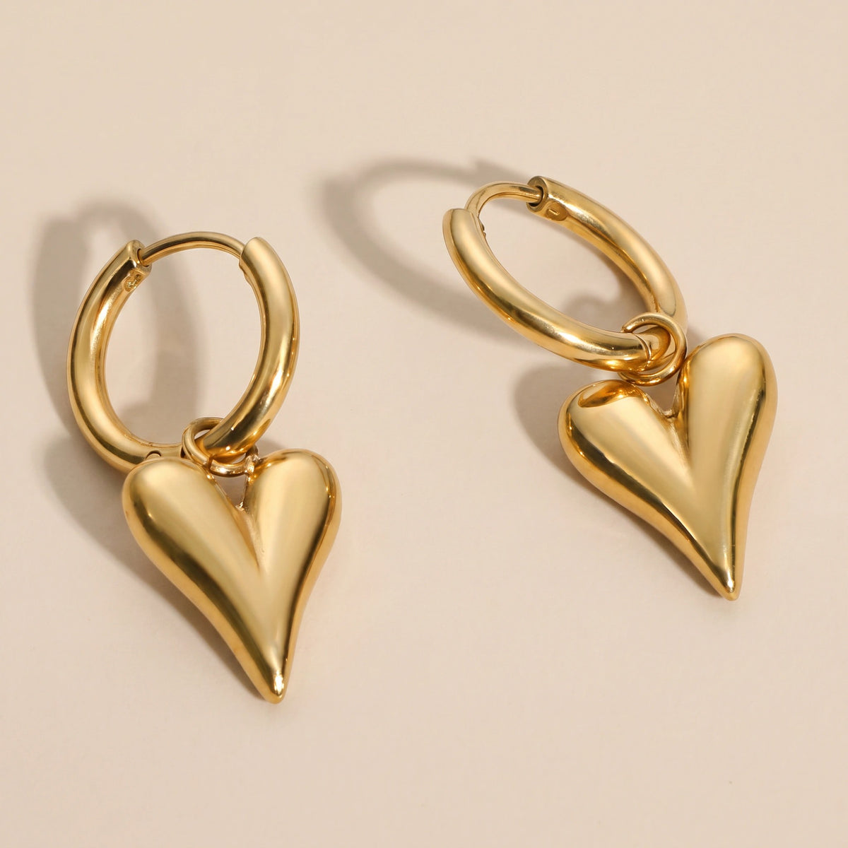 MYKI Heart Drop Hoop Earrings | MYKI (MKERCH1037-SSYI)