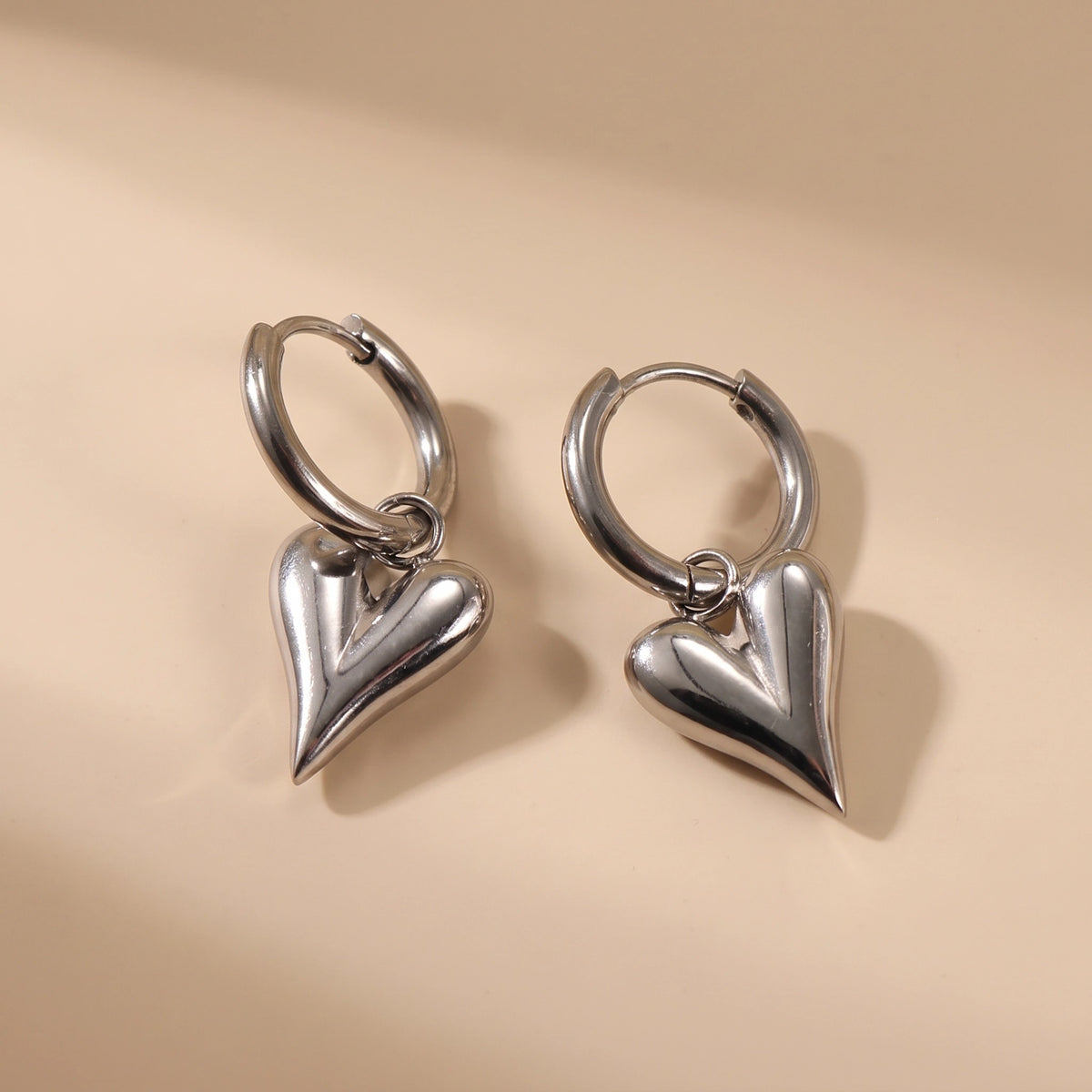 MYKI Heart Drop Hoop Earrings | MYKI (MKERCH1037-SSYI)