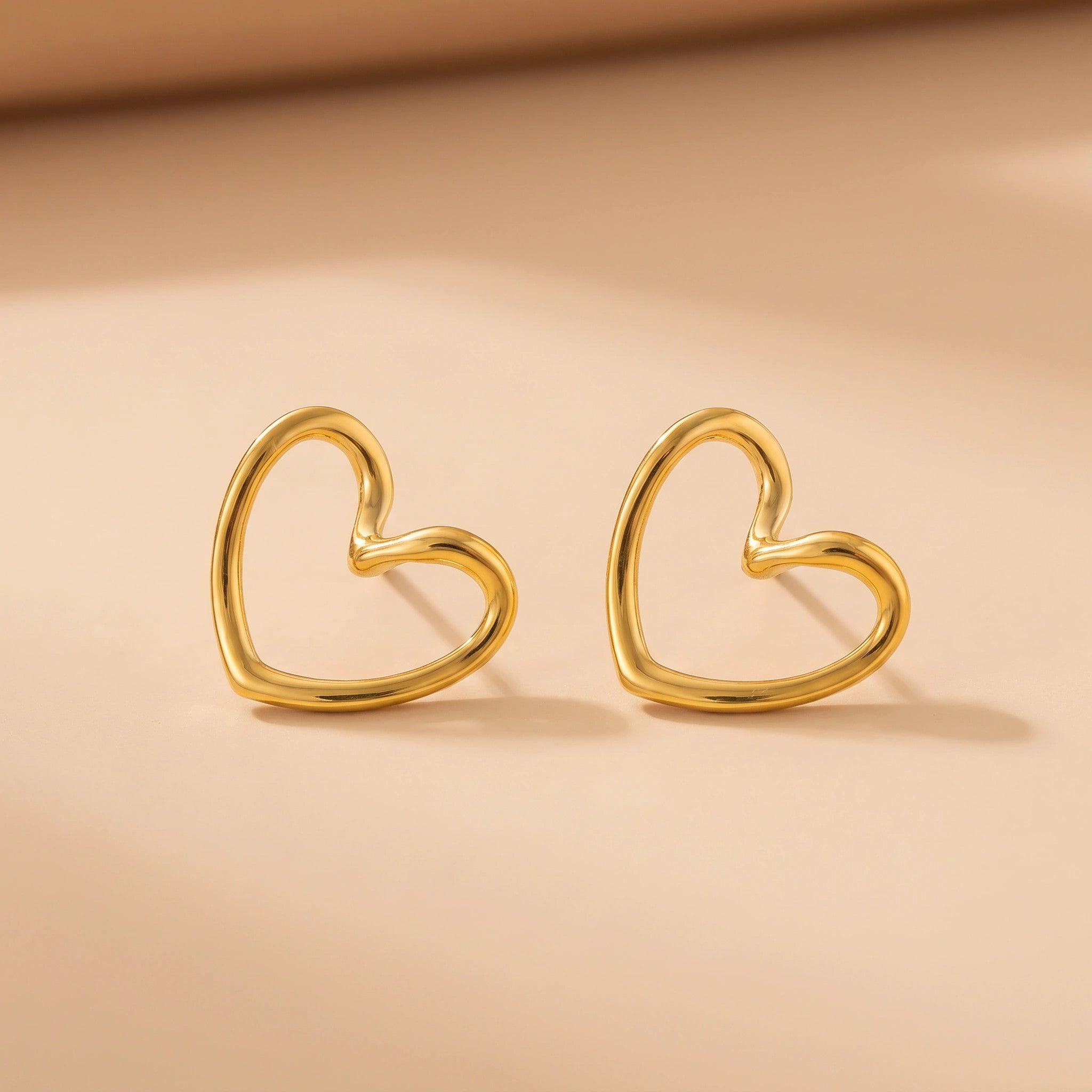 MYKI Gold Plated Open Heart Anti Tarnish Stud Earrings | MYKI (MKERCH1042G-SSYI)