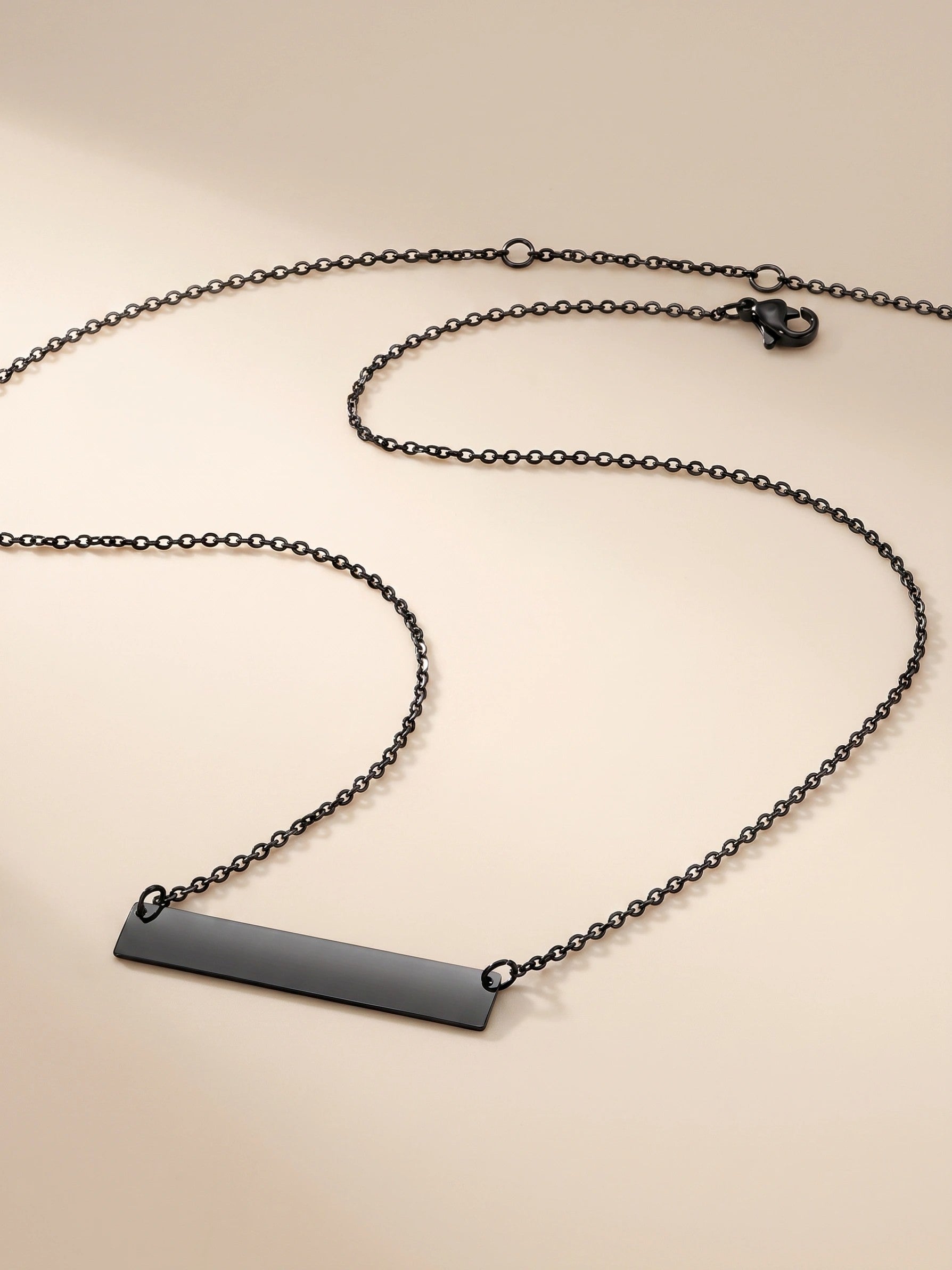 MYKI Anti-Tarnish Horizontal Bar Pendant Necklace (MKMC119-MPC)