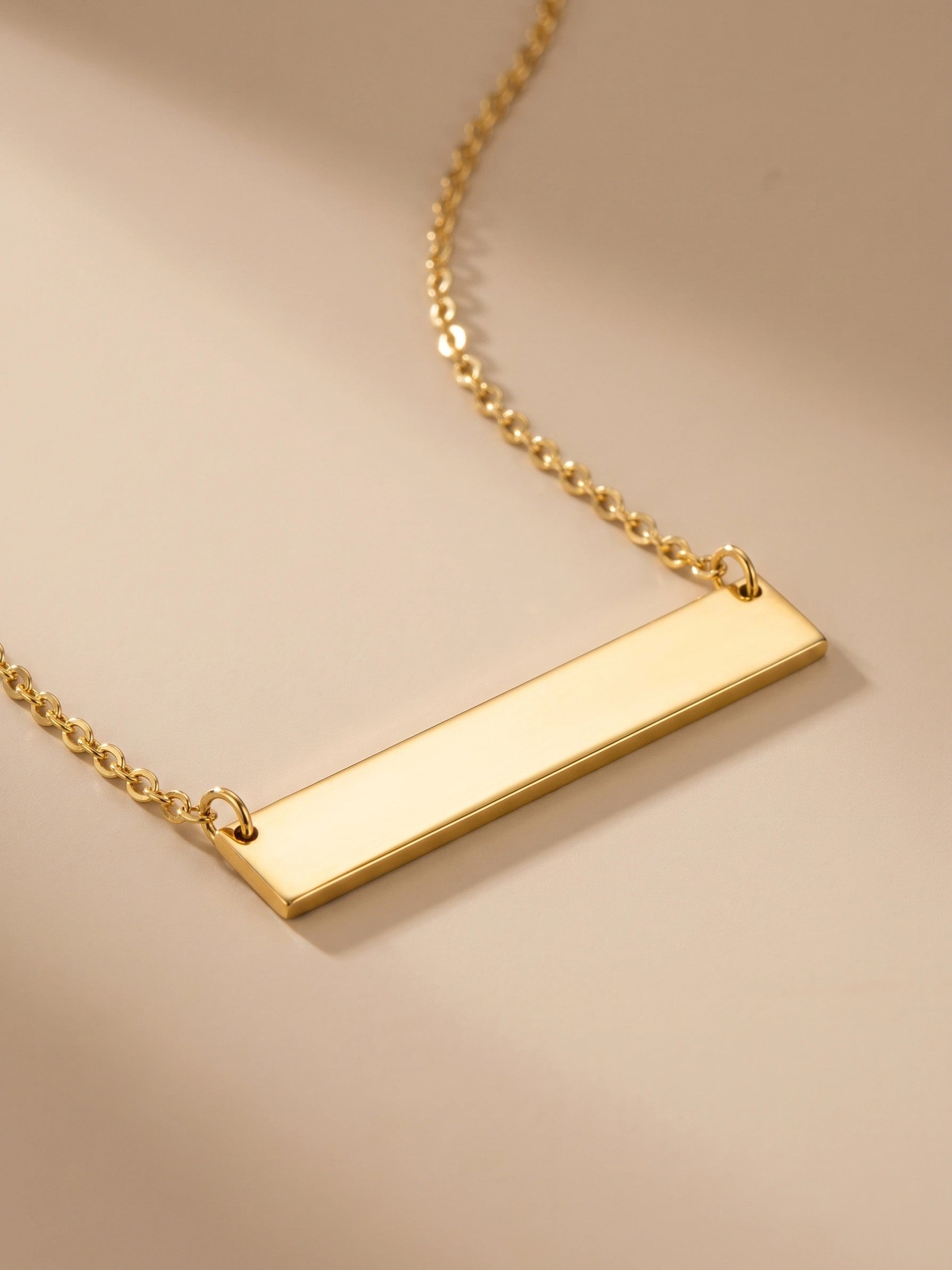 MYKI Anti-Tarnish Horizontal Bar Pendant Necklace (MKMC119-MPC)