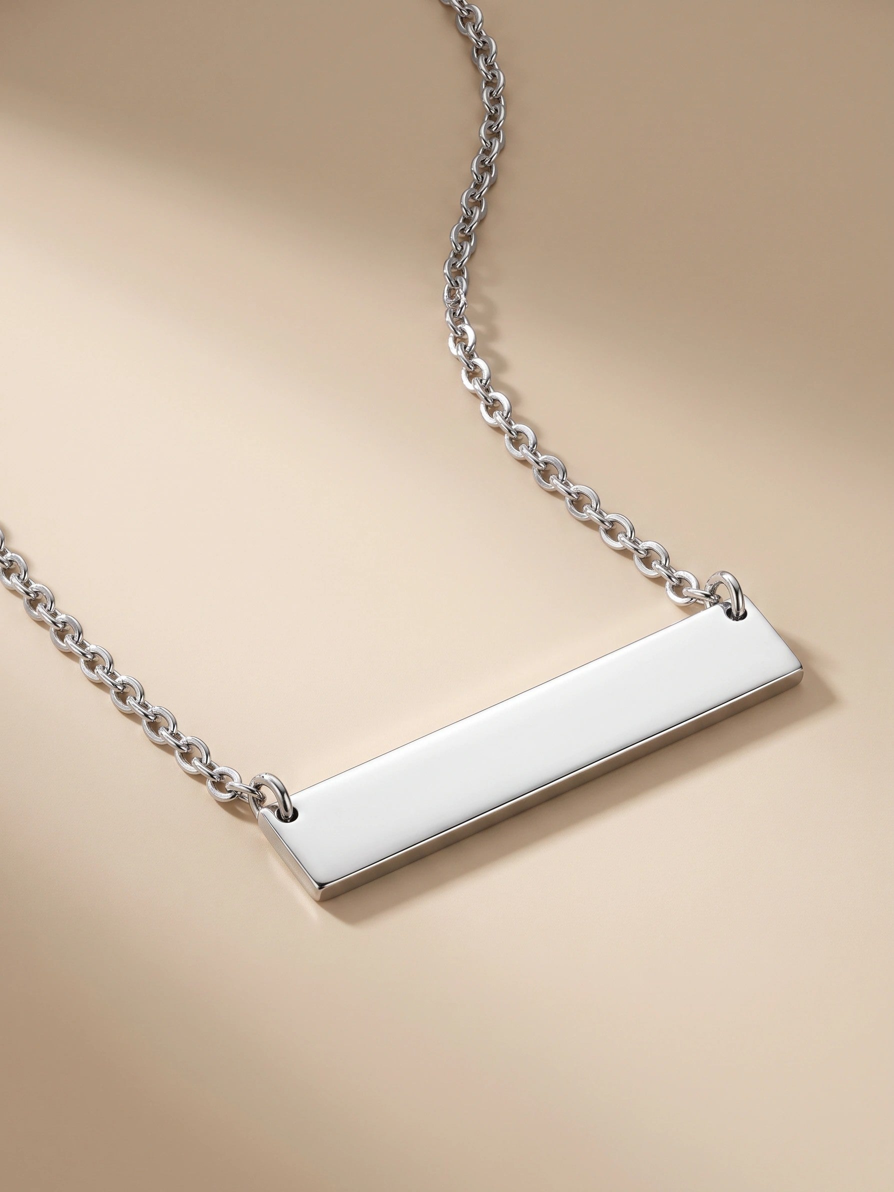 MYKI Anti-Tarnish Horizontal Bar Pendant Necklace (MKMC119-MPC)
