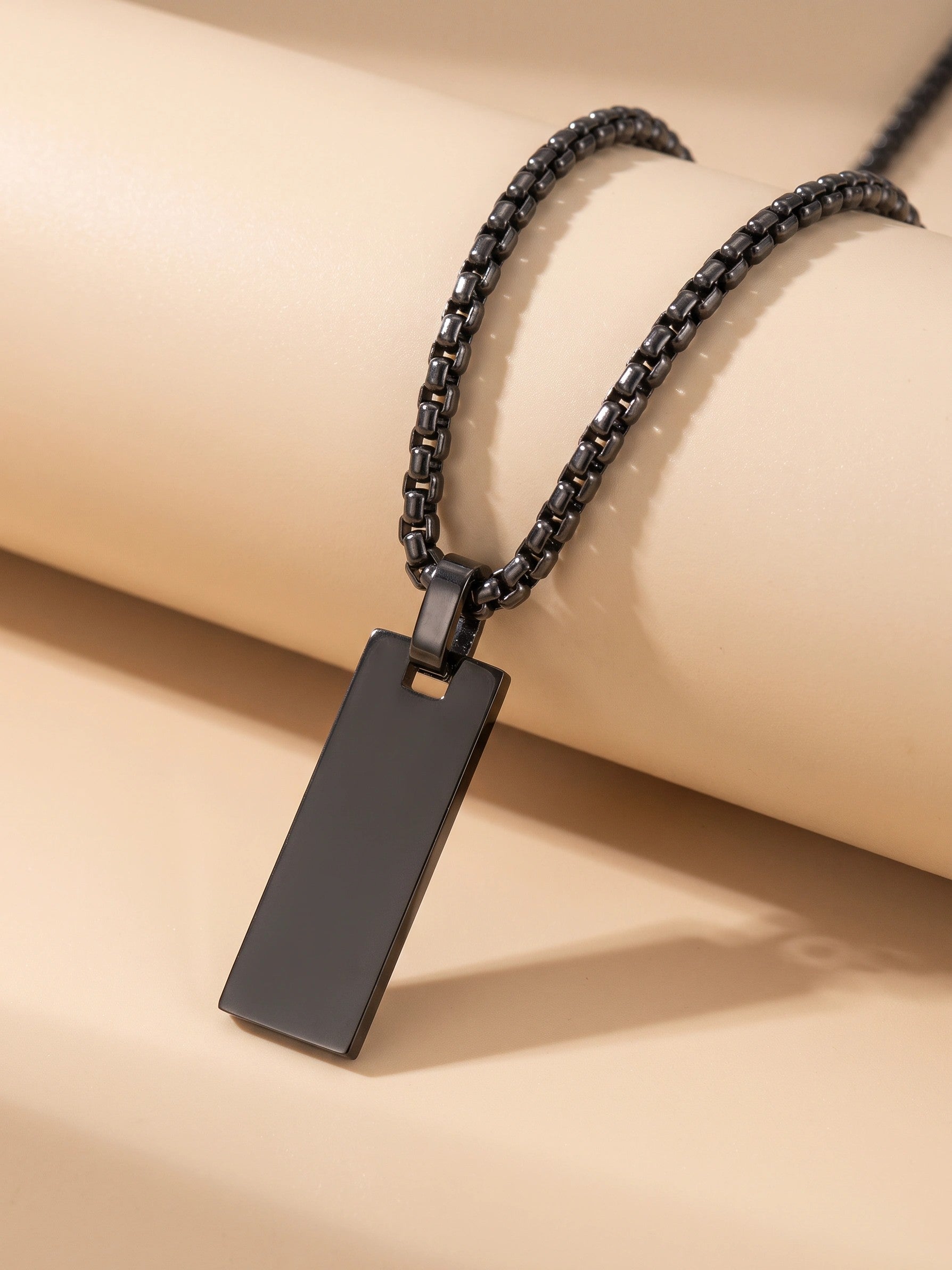 MYKI Anti-Tarnish Mini Rectangle Pendant Necklace (MKMC122-MPC)
