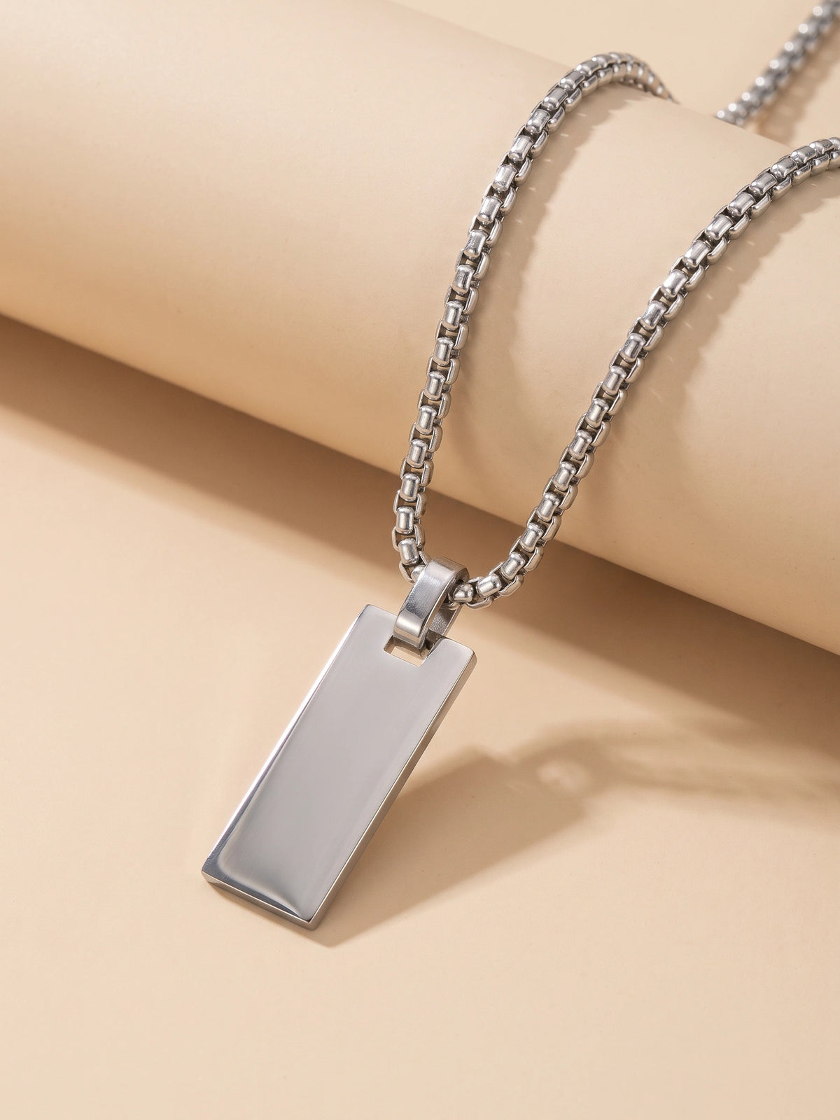 MYKI Anti-Tarnish Mini Rectangle Pendant Necklace (MKMC122-MPC)