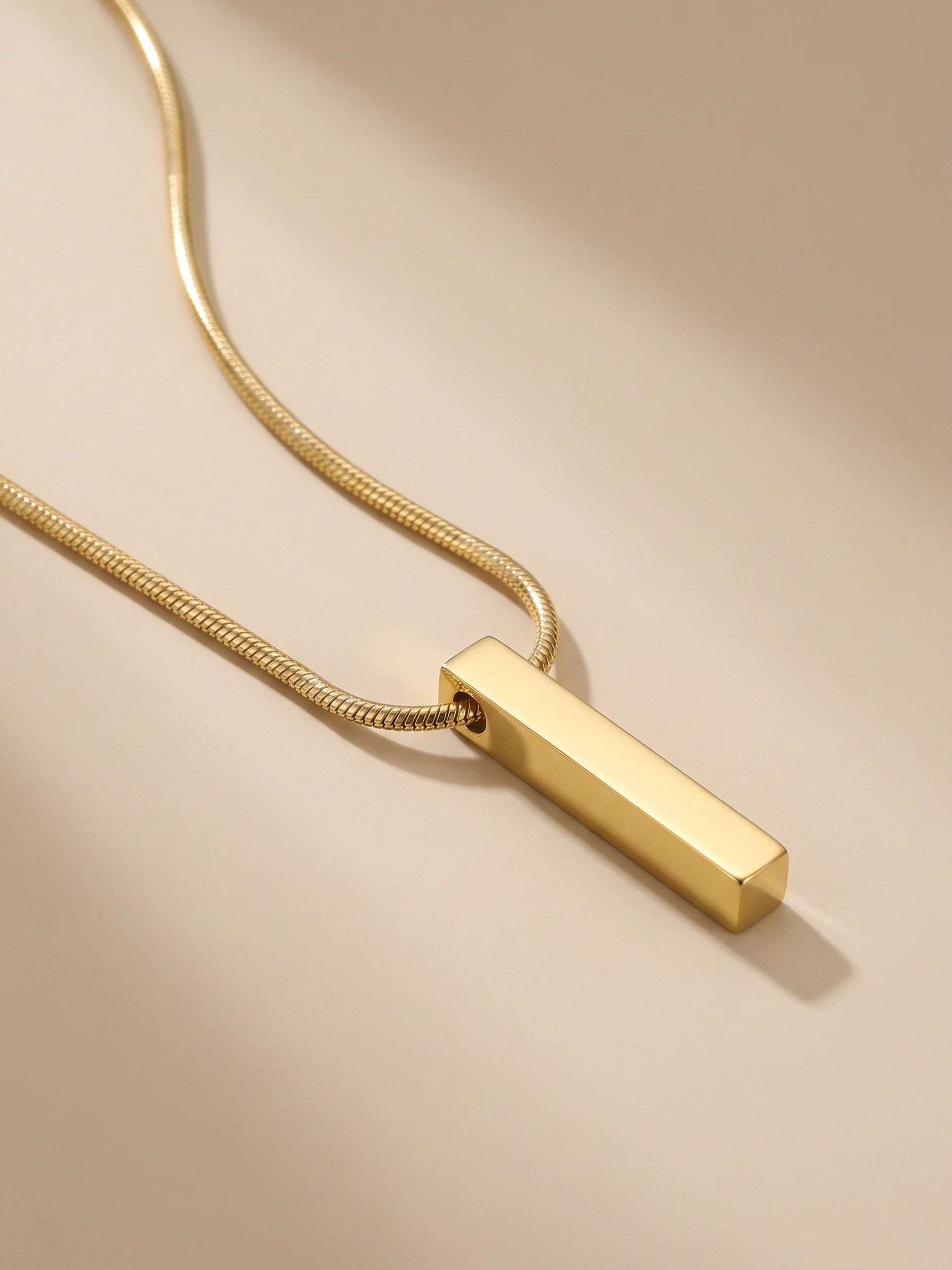 MYKI Anti-Tarnish Bar Stick Pendant Necklace (MKMC124-MPC)