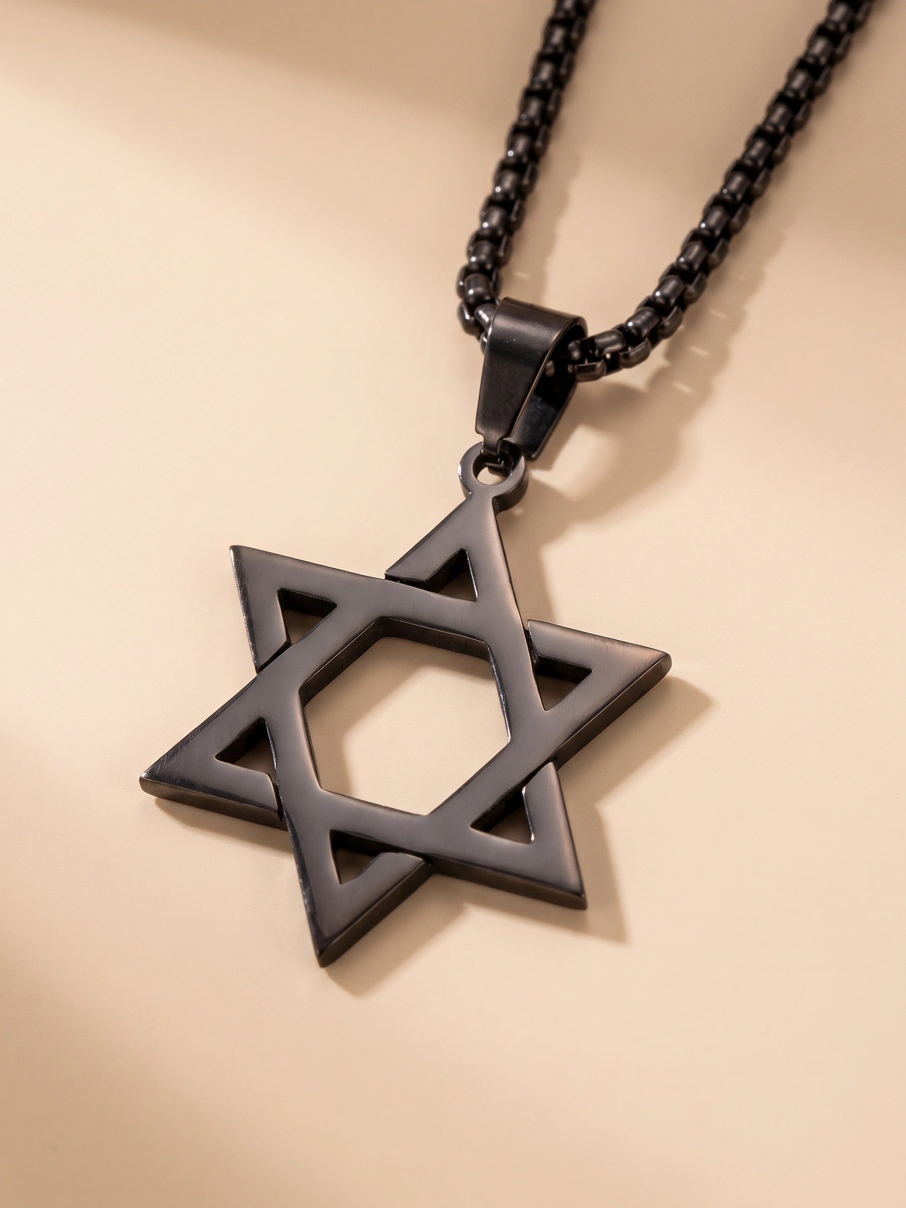 MYKI Anti-Tarnish Star of David Pendant Necklace (MKMC129-MPC)