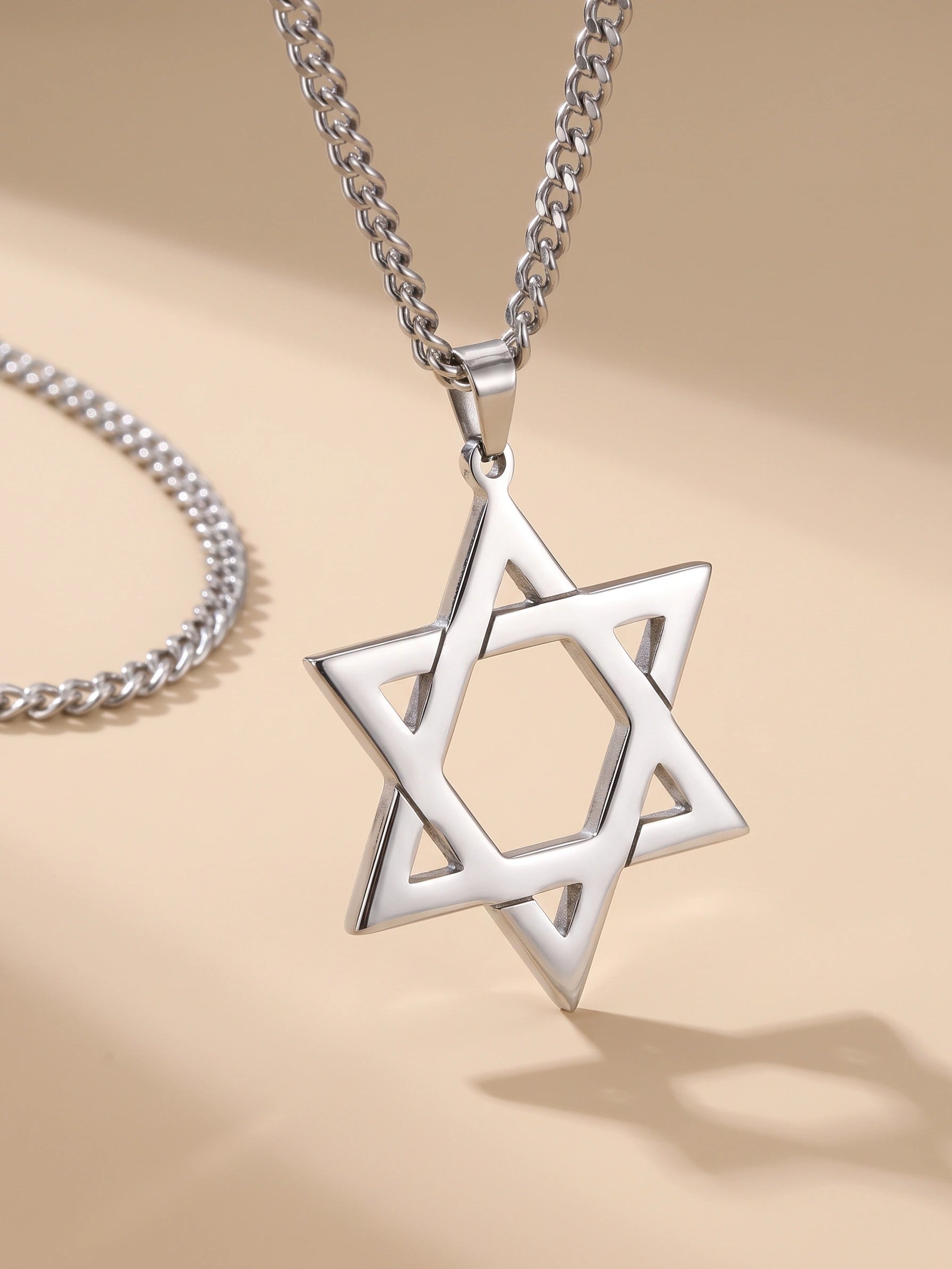MYKI Anti-Tarnish Star of David Pendant Necklace (MKMC129-MPC)