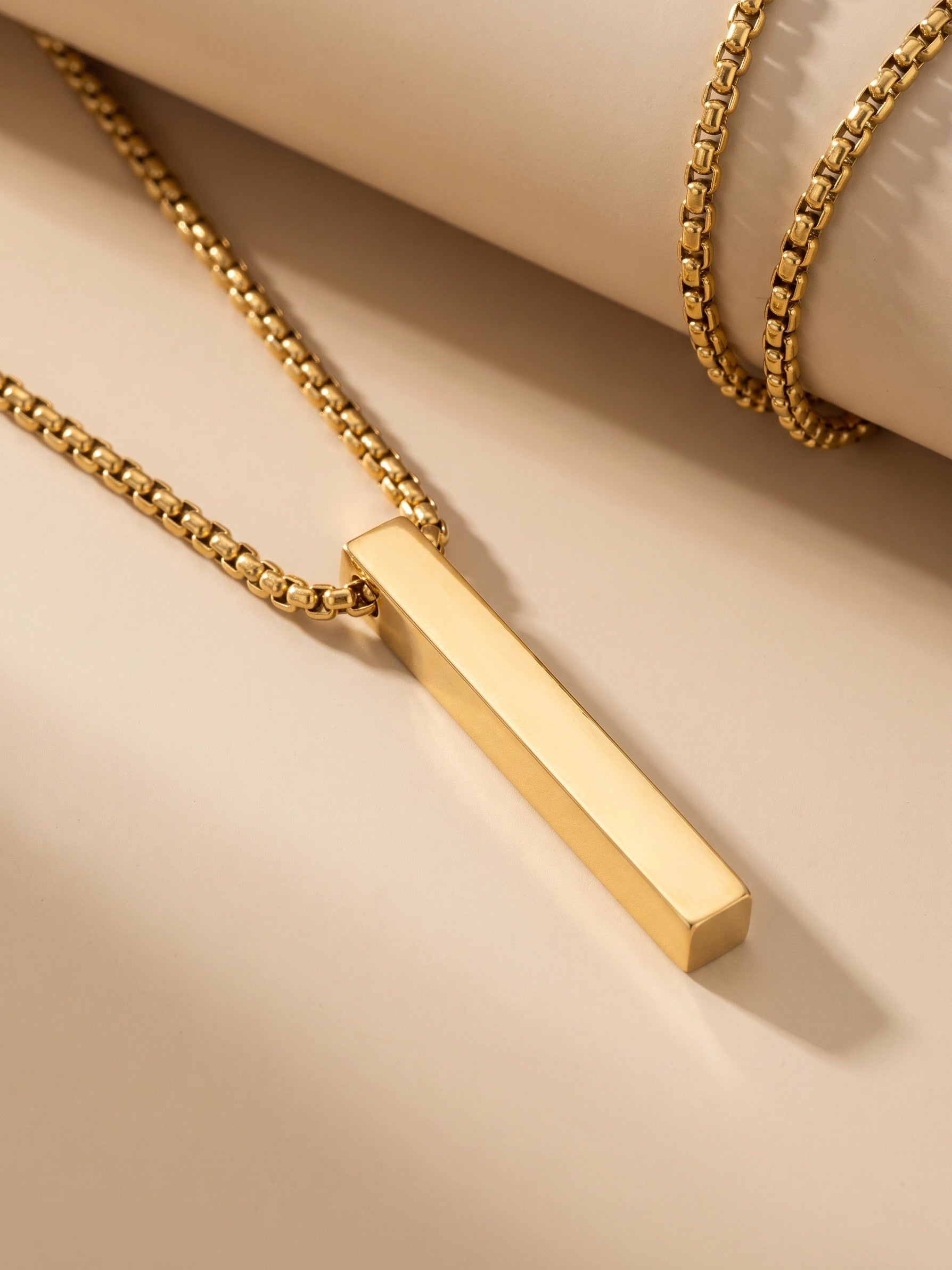 MYKI Anti-Tarnish Long Bar Pendant Necklace (MKMC130-MPC)