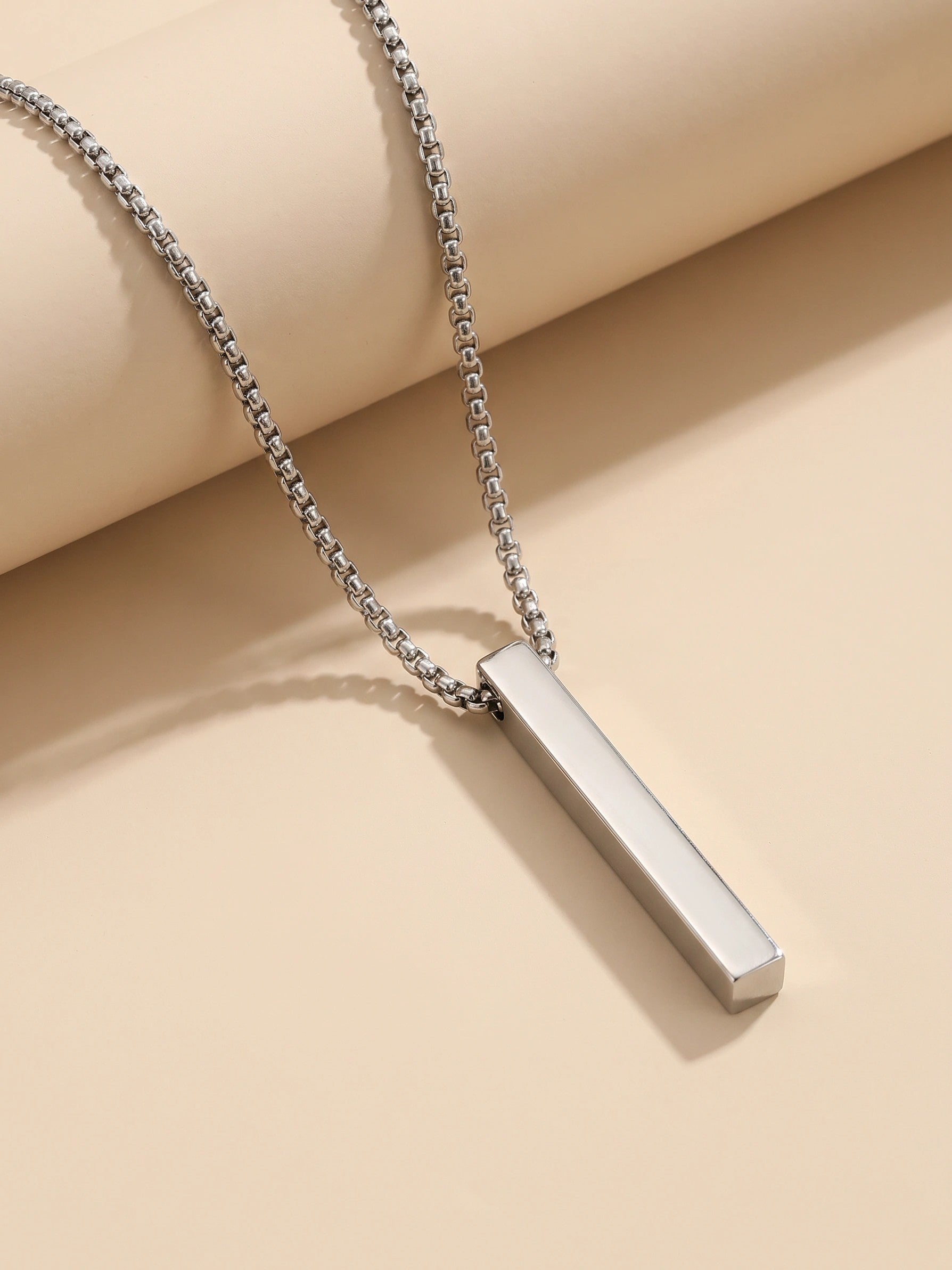 MYKI Anti-Tarnish Long Bar Pendant Necklace (MKMC130-MPC)