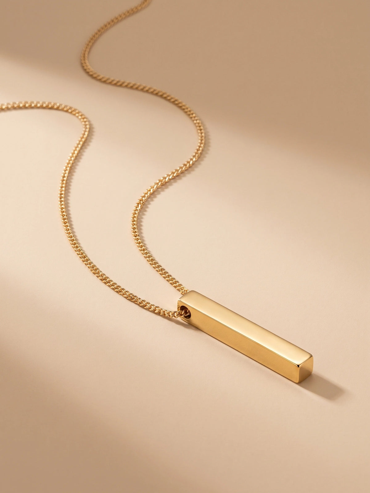 MYKI Anti-Tarnish Textured Bar Pendant Necklace (MKMC135-MPC)