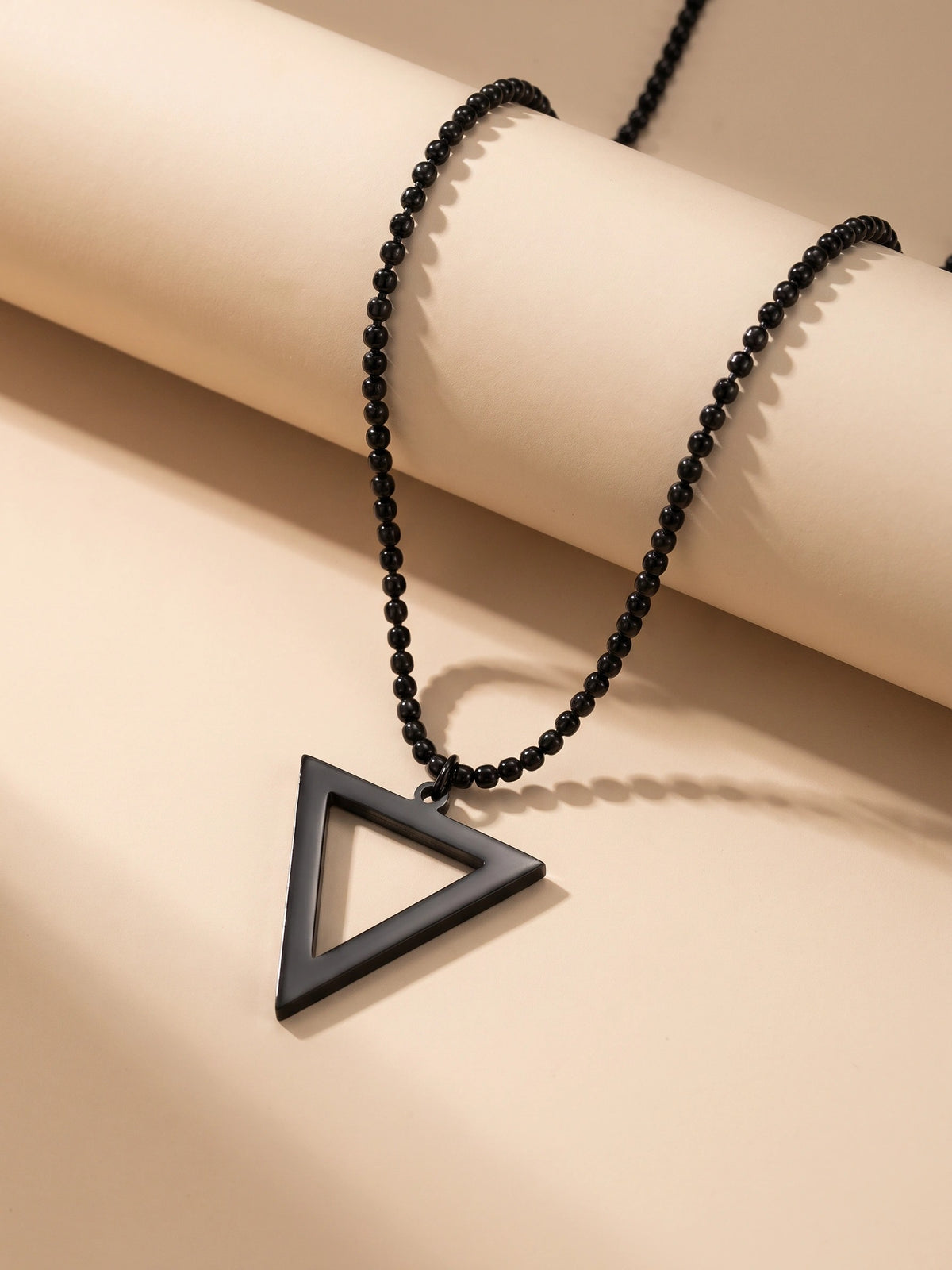 MYKI Anti-Tarnish Triangle Cutout Pendant Necklace (MKMC136-MPC)