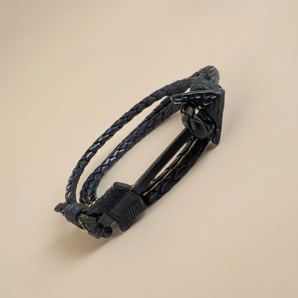 MYKI Fashionable Leather Anchor Bracelet For Mens (MKMBR138)