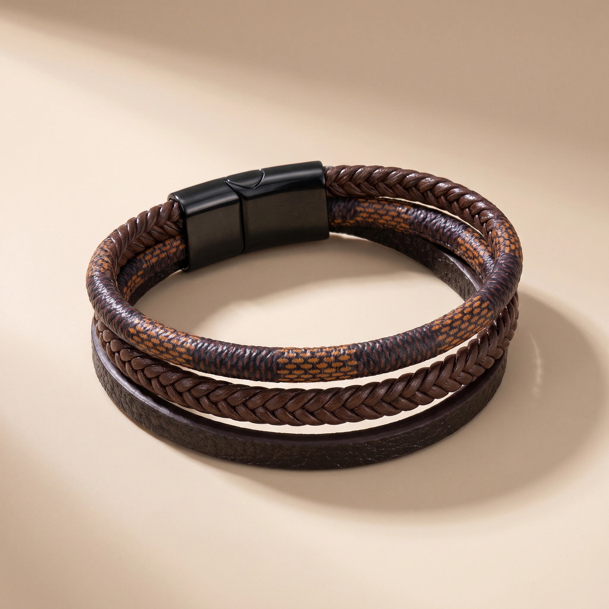 MYKI Trendy Leather Bracelet (MKMBR145BROWN)
