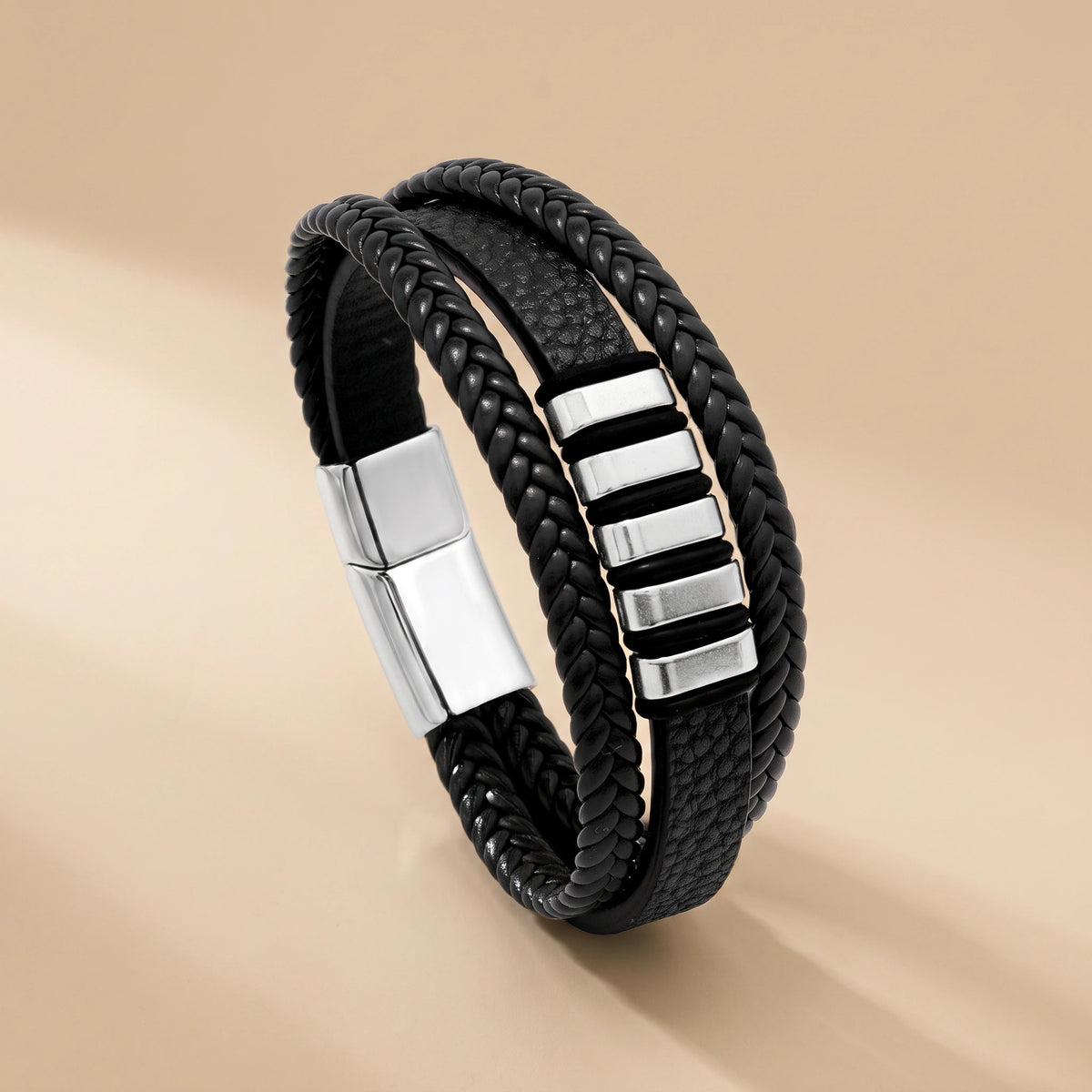 MYKI Rocking Leather Bracelet (MKMBR152BLACK)