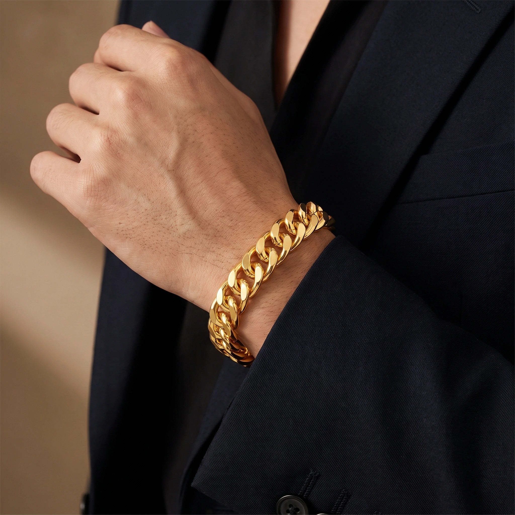 MYKI Bold & Sexy Personality Stud Chain Design Titanium Bracelet for Men (MKMBR116-162G)