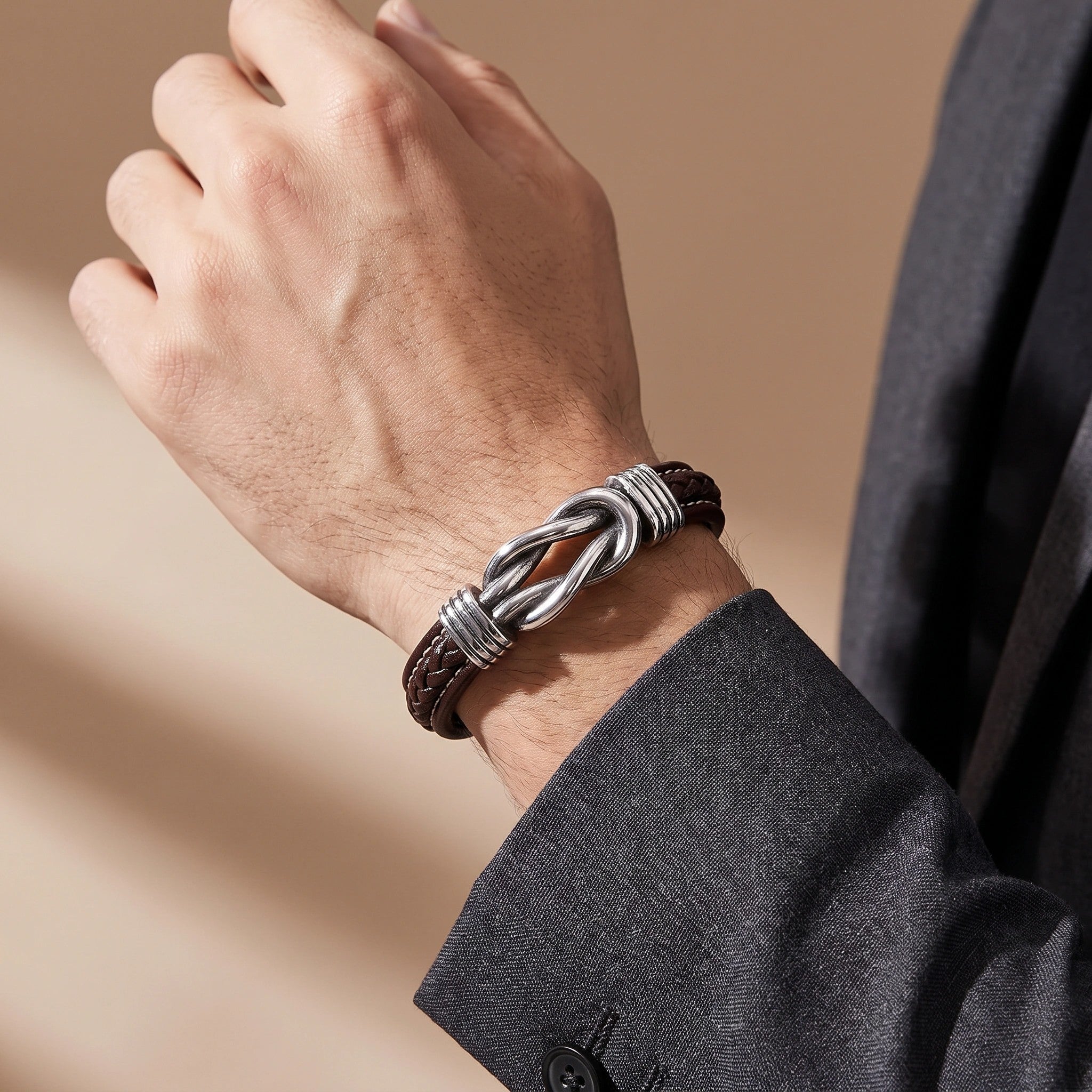 MYKI Sizzling Interloop Leather Bracelet For Men (MKMBR163)