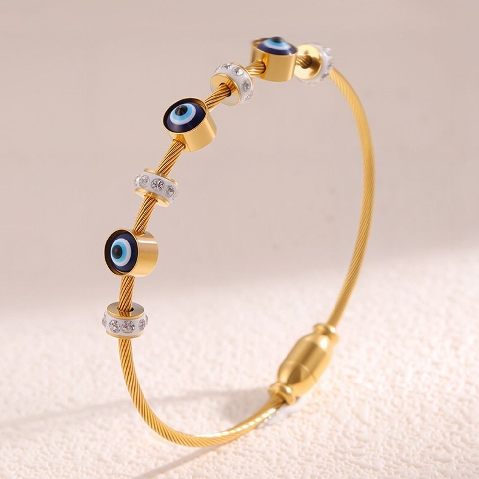 MYKI Gold Evil Eye Charm Bracelet (MKBRAD641G-PRA)