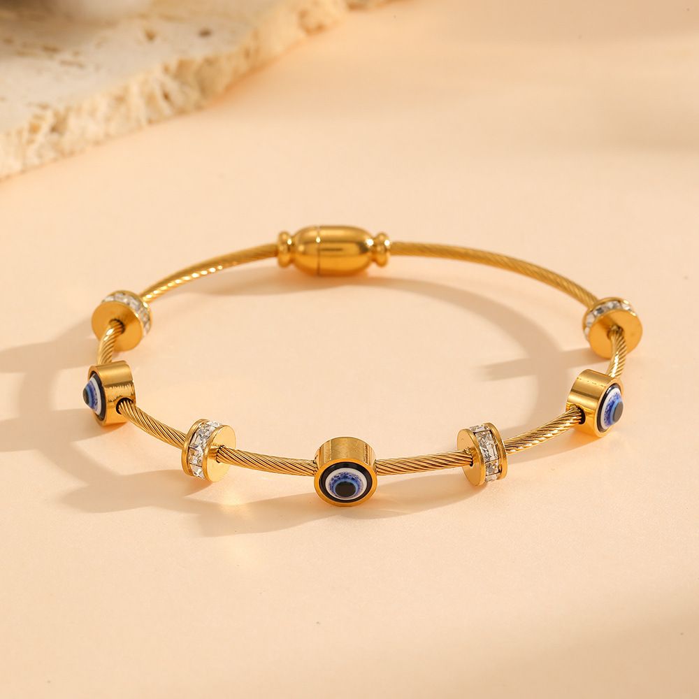 MYKI Gold Evil Eye Charm Bracelet (MKBRAD641G-PRA)