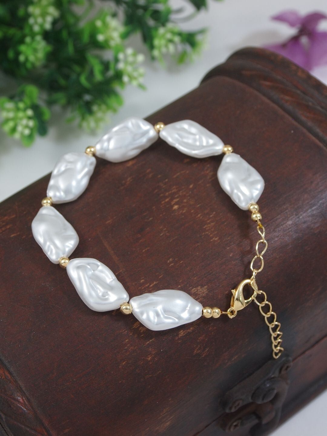MYKI Flat Pearl Bracelet  (MKBRAD556G-PRA)