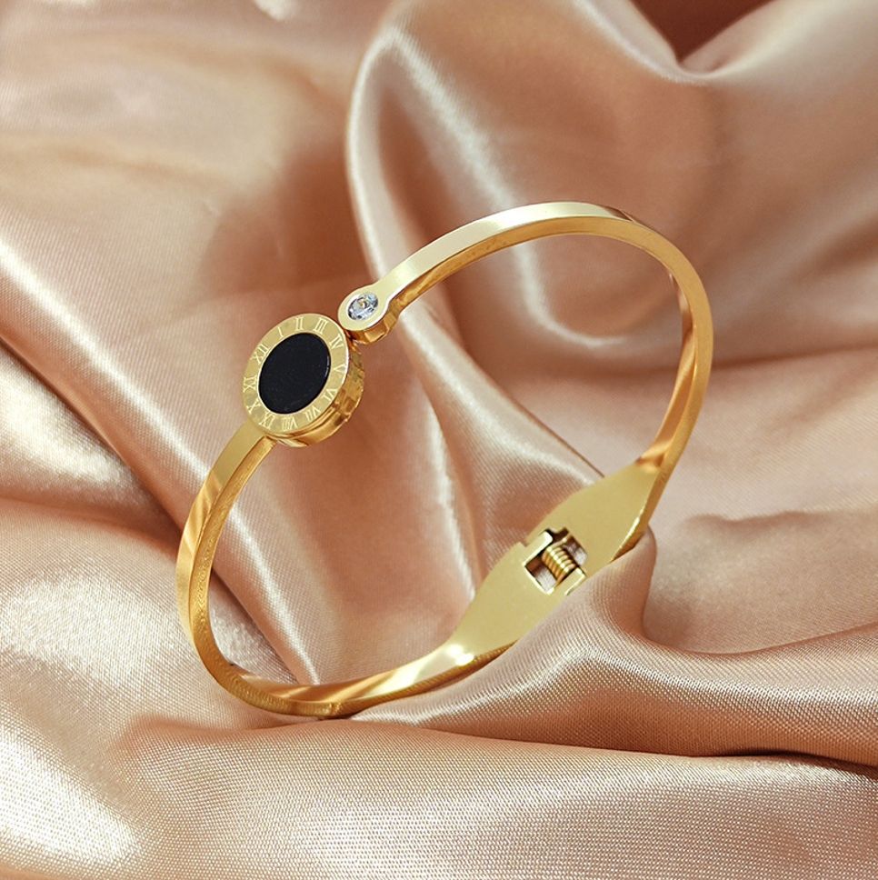 MYKI Classy Roman Letter Rose Gold plated Bracelet Kada (MKBRAD361G)