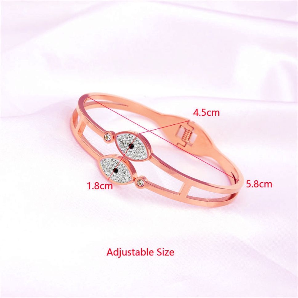 MYKI Evil Eye Rosegold plated Kada Bracelet (MKBRAD404RG)