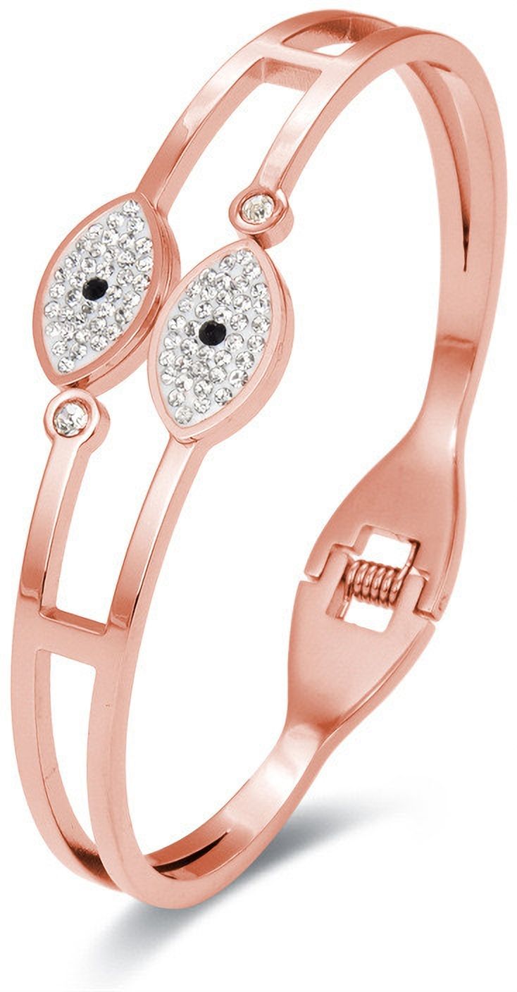 MYKI Evil Eye Rosegold plated Kada Bracelet (MKBRAD404RG)
