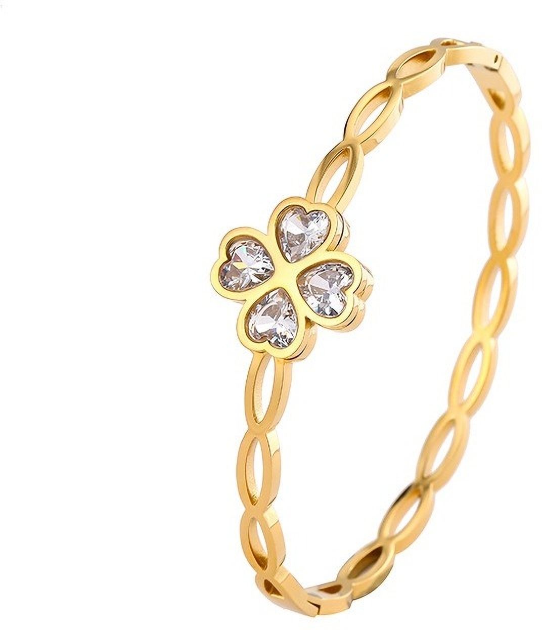 MYKI Flower Shaped Kada Bracelet (MKBRAD409G)