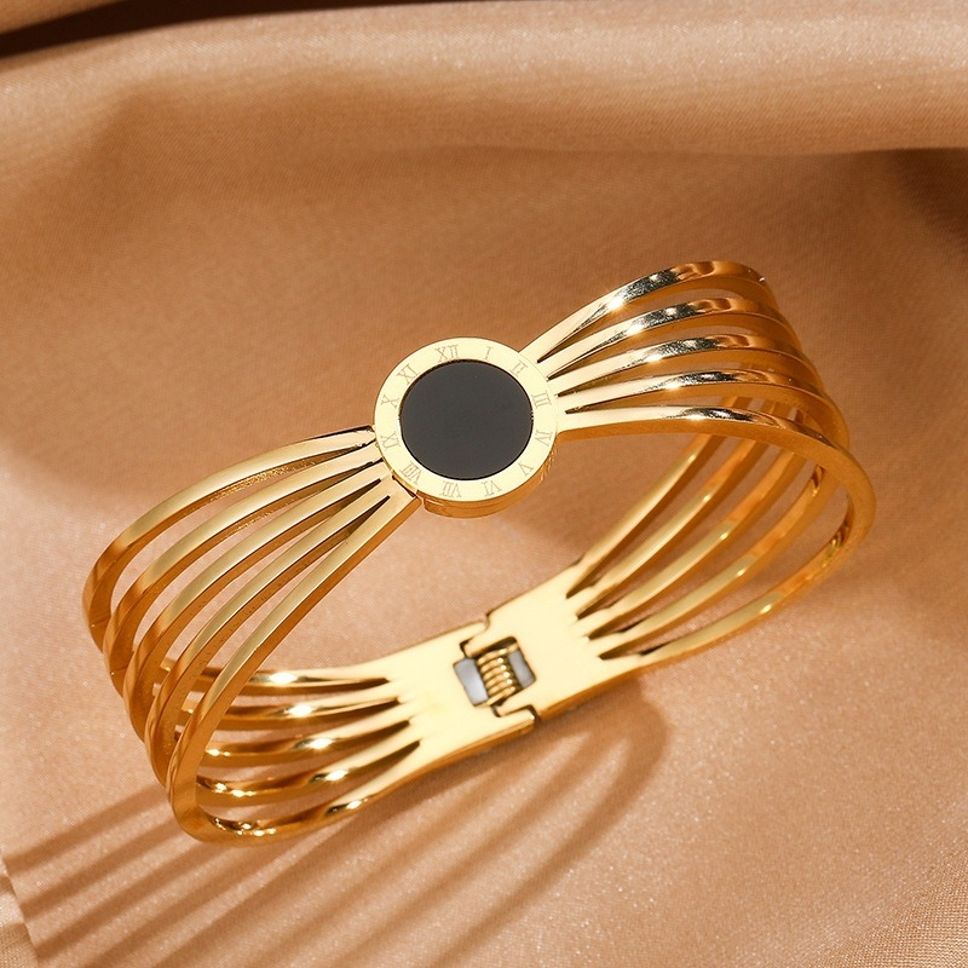 MYKI Roman Numbers Antique Kada Bracelet (MKBRAD413G)