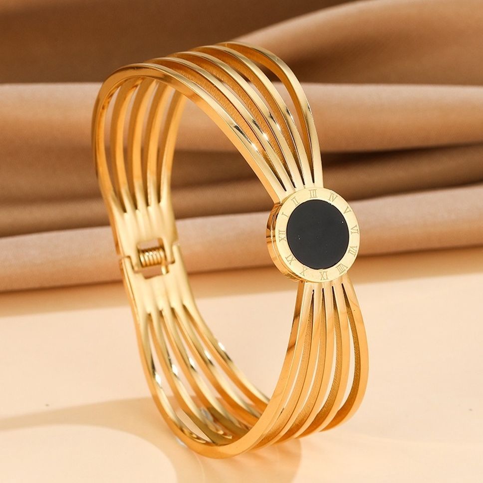 MYKI Roman Numbers Antique Kada Bracelet (MKBRAD413G)