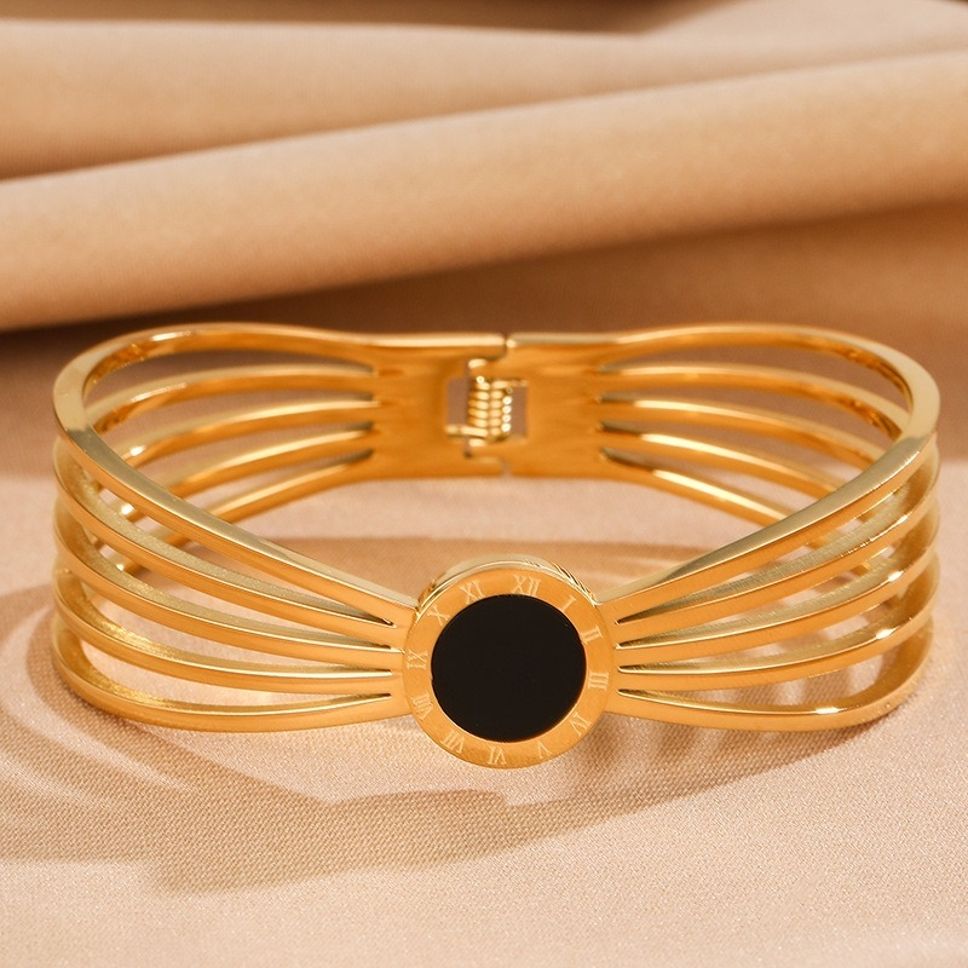 MYKI Roman Numbers Antique Kada Bracelet (MKBRAD413G)