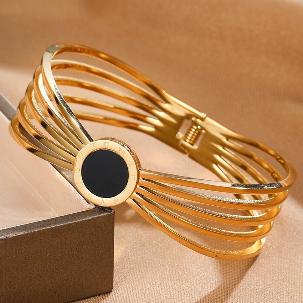 MYKI Roman Numbers Antique Kada Bracelet (MKBRAD413G)