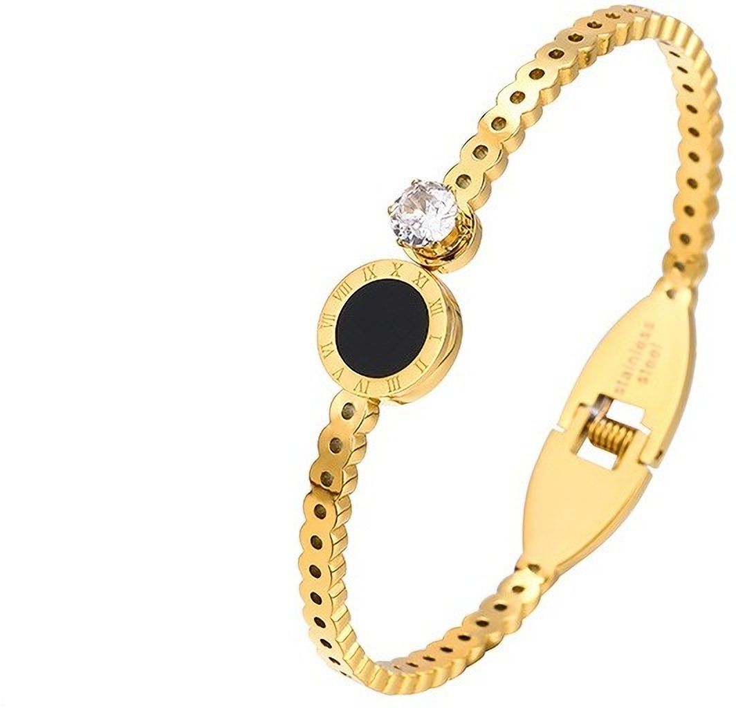 MYKI Sizzling Roman Numbers Diamond Kada Bracelet (MKBRAD426G)