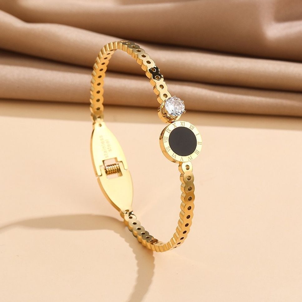 MYKI Sizzling Roman Numbers Diamond Kada Bracelet (MKBRAD426G)