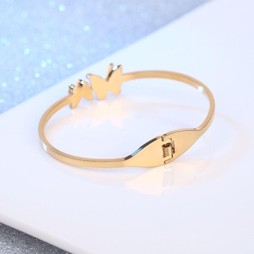 MYKI Butterfly Rose Gold plated Bracelet Kada (MKBRAD446G)