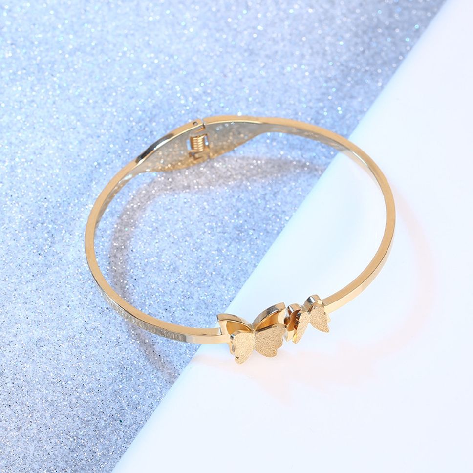 MYKI Butterfly Rose Gold plated Bracelet Kada (MKBRAD446G)