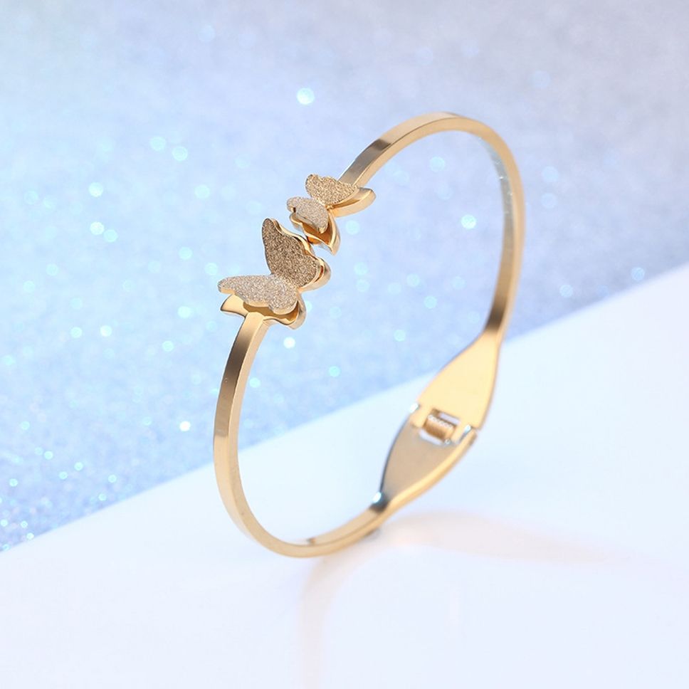 MYKI Butterfly Rose Gold plated Bracelet Kada (MKBRAD446G)