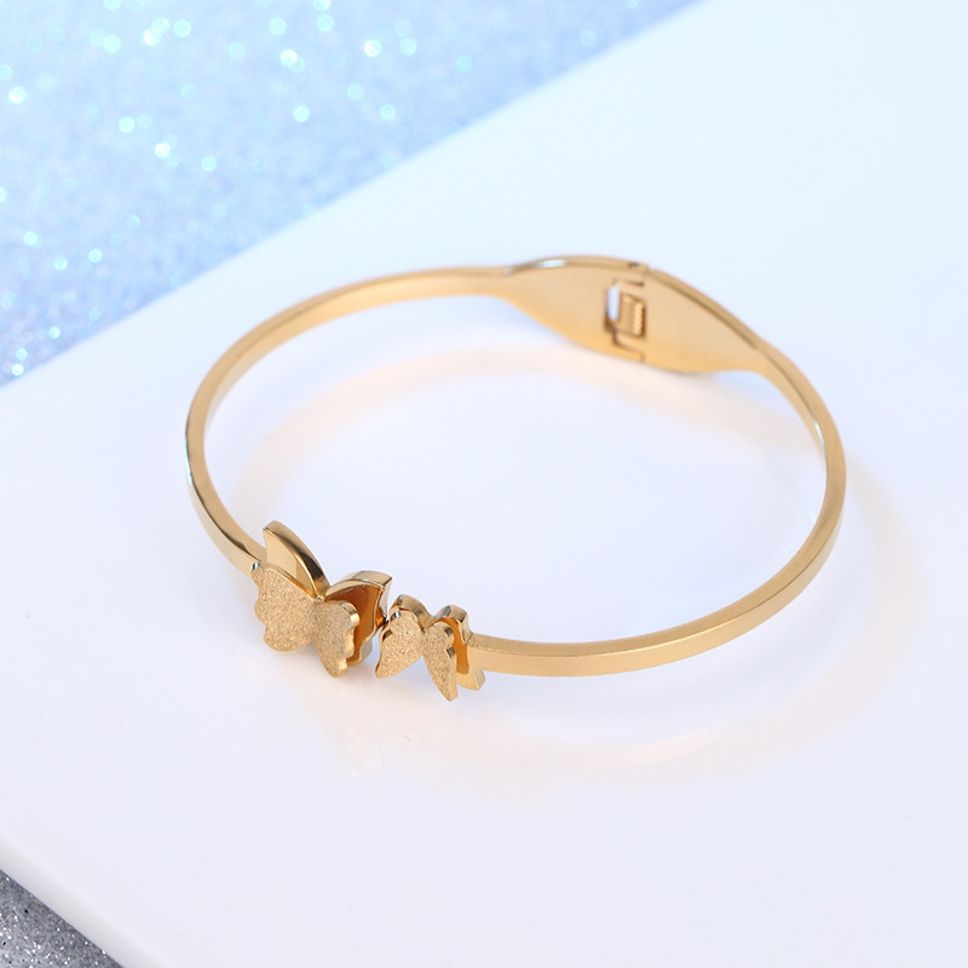 MYKI Butterfly Rose Gold plated Bracelet Kada (MKBRAD446G)
