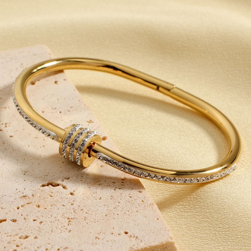 MYKI Glamorous Diamond Rose Gold plated Bracelet Kada (MKBRAD447G)