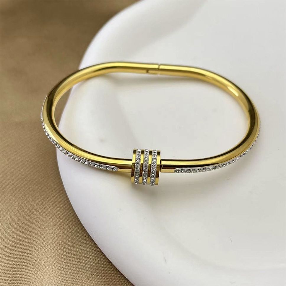MYKI Glamorous Diamond Rose Gold plated Bracelet Kada (MKBRAD447G)